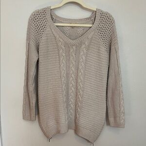 Democracy Beige V-Neck Sweater